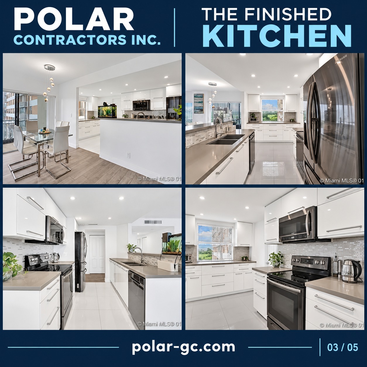 Polar Contractors finished white kitchen renovation